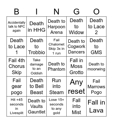 VysualsTV Silksong runs Bingo Card
