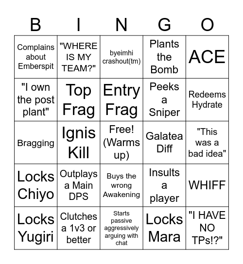 The Ultimate byeimhi Bingo Card Bingo Card