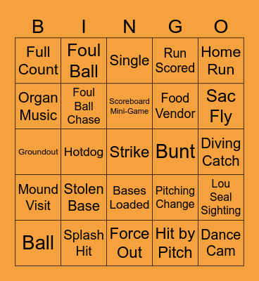 BASEBALL ⚾️ Bingo Card