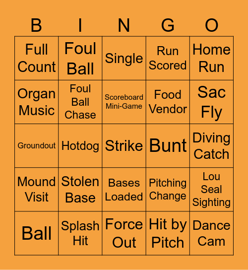 BASEBALL ⚾️ Bingo Card