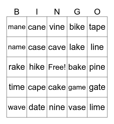 M&P Smart Phonics 3 1-3 Bingo Card