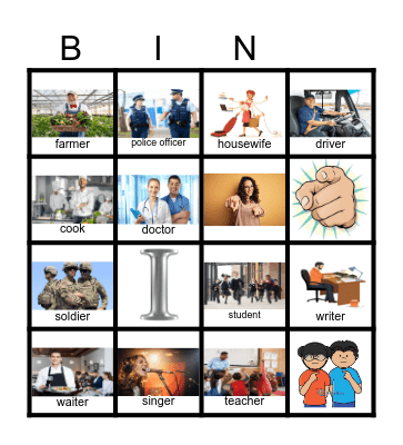 am-is-are (jobs) Bingo Card