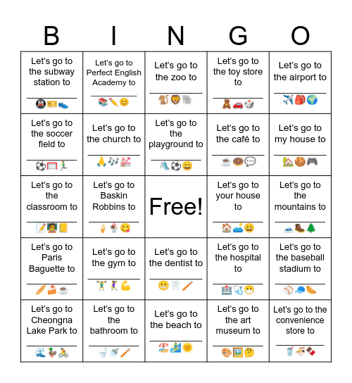 B8 L11 Let’s go to the toy store to __________ 🧸🚗🎲 Bingo Card