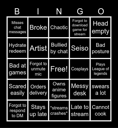 VTUBER BINGO Card