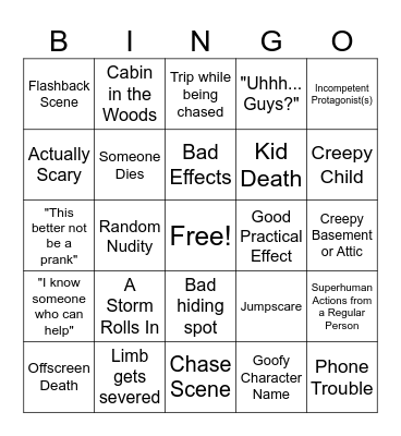 "Horror" Bingo2 Bingo Card