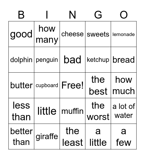 B9 U7-9 Bingo Card