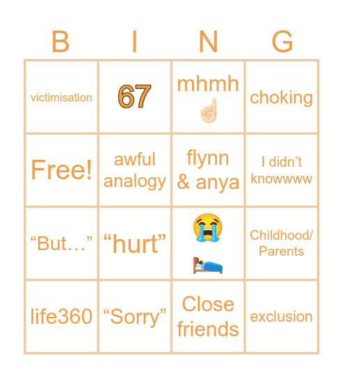 During “it” Bingo Card