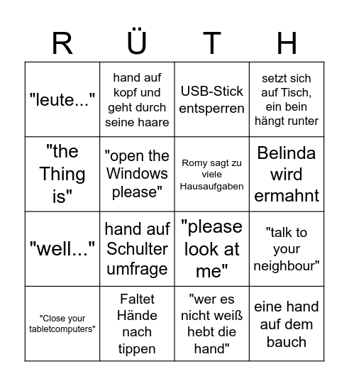 Rüth Q12 Bingo Card