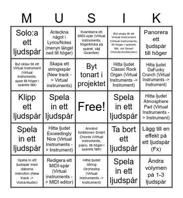 Bandlab-bingo Card
