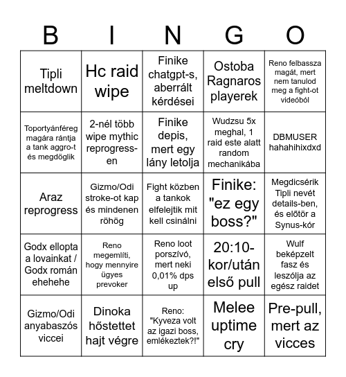 ReTaRdRoNoX MyThIc Bingo Card