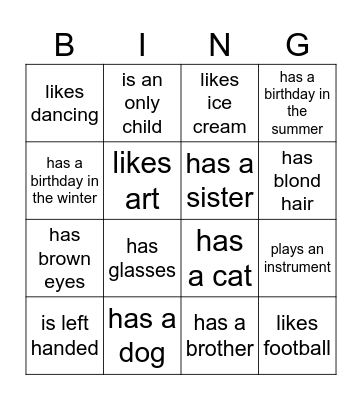 Find someone who... Bingo Card