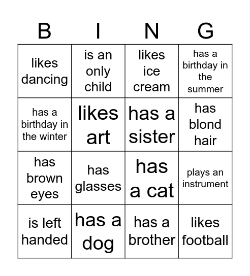 Find someone who... Bingo Card