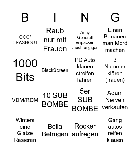 Bingo Card