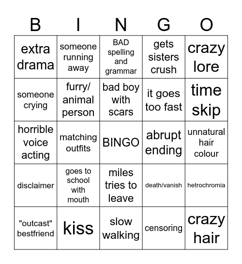 gacha life Bingo Card