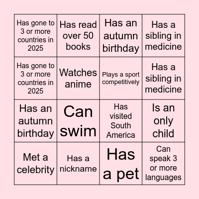 WiHSOC BINGO! Bingo Card