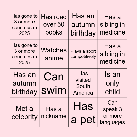 WiHSOC BINGO! Bingo Card