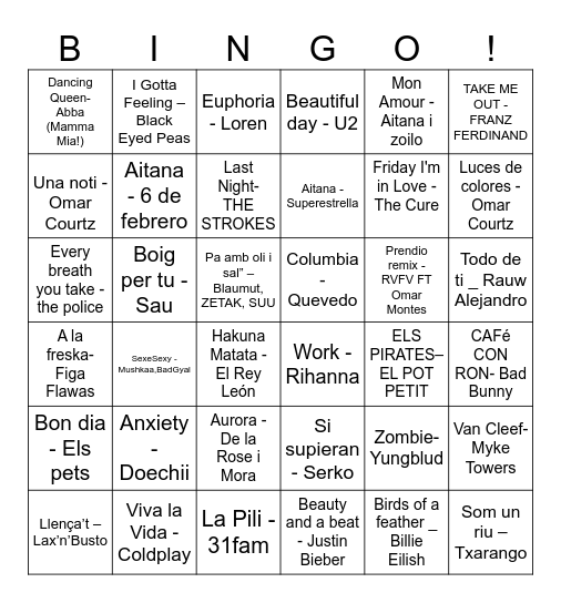 DIMECRES  MATÍ Bingo Card