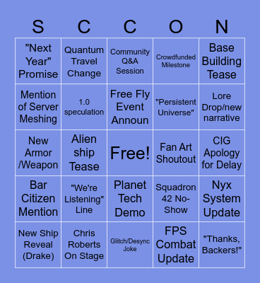 CitizenCon 2955 Bingo Card