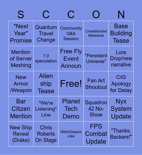 CitizenCon 2955 Bingo Card