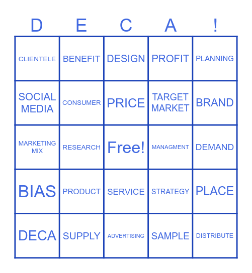 Fall In Love With DECA! Bingo Card