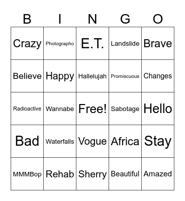 One Bingo Card