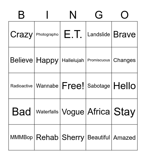 One Bingo Card