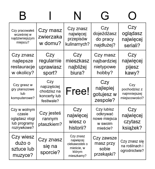 Integracja Bingo Card