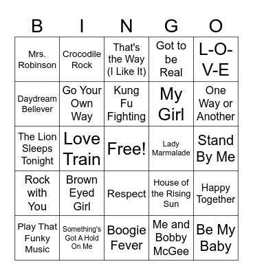 test music bingo Card