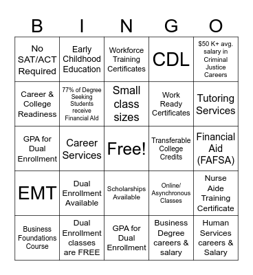 NPRC Bingo Card