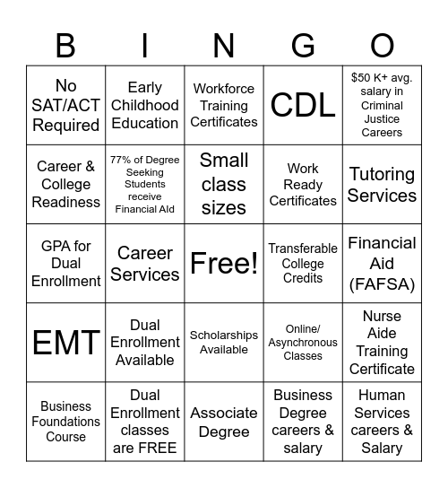 NPRC Bingo Card