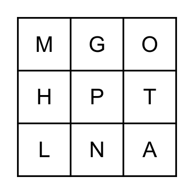 Alphabet Bingo Card