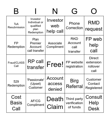 SHSV Bingo! Bingo Card