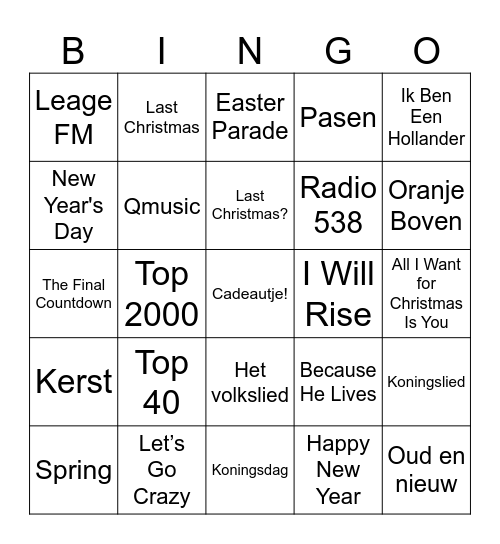 Leage FM Bingo Card