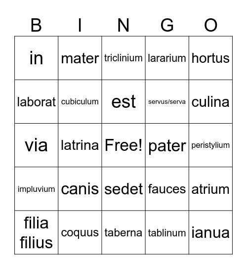 Stage 1 Vocab Review! Bingo Card