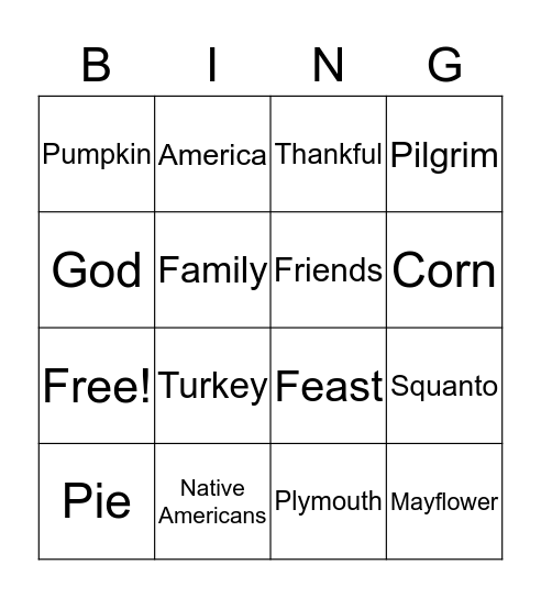 Thanksgiving! Bingo Card