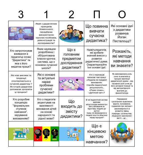 Історія дидактики Bingo Card