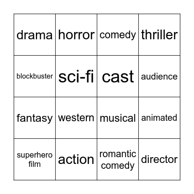 Bingo Unit 1 Bingo Card
