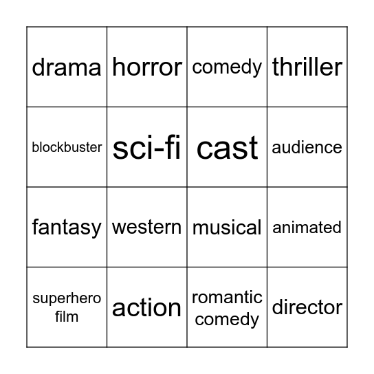 Bingo Unit 1 Bingo Card
