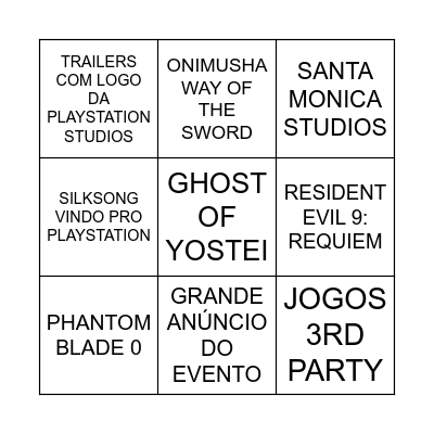 STATE OF PLAY DE SETEMBRO - BINGO Card