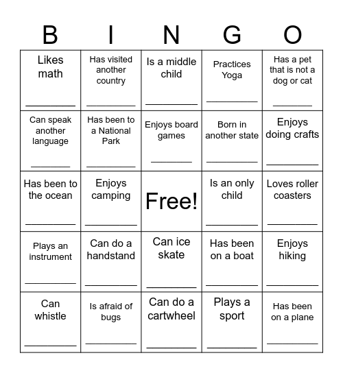 Find someone who.... Bingo Card