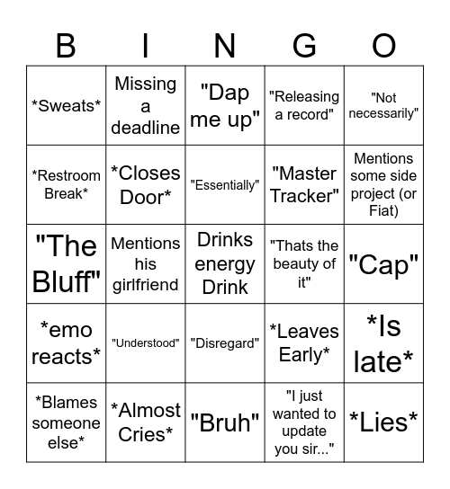 DG Bingo Card