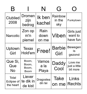 Buurt Muziekbingo Card