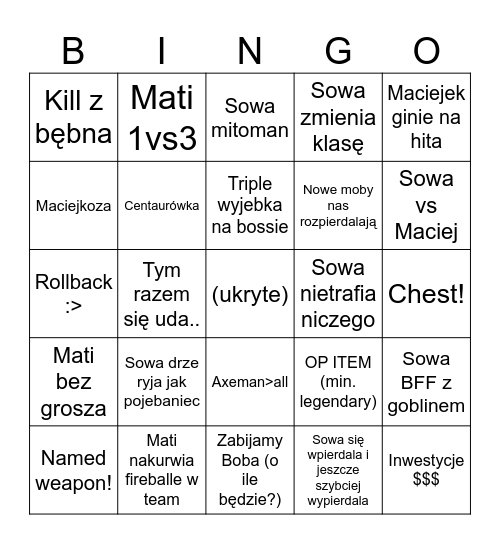 Again.. Bingo Card