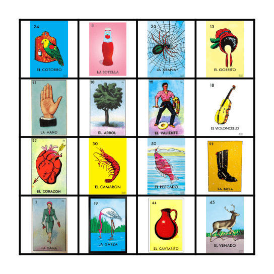Loteria LXJ Bingo Card