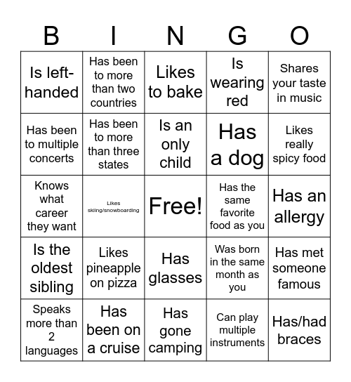 Icebreaker Bingo: Find Someone Who Bingo Card