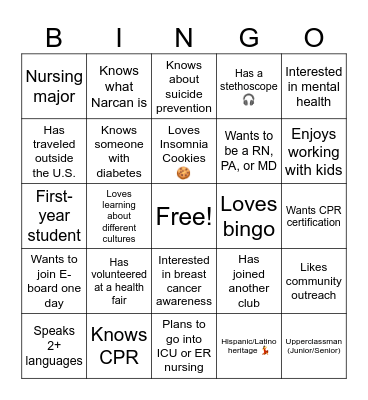 MCHL Bingo Card