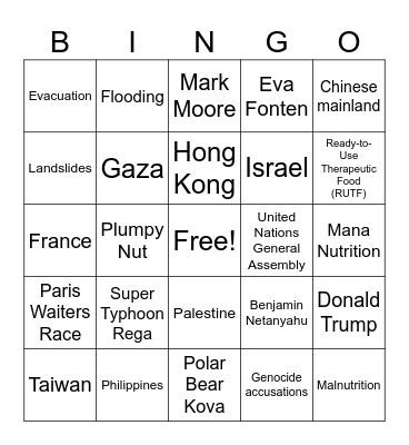 CNN 10 9/23/25 Bingo Card