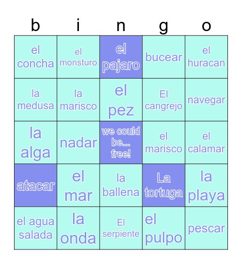 spanish Bingo Card