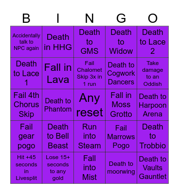VysualsTV Silksong runs Bingo Card