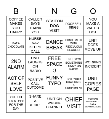 Wellness Week Bingo Card
